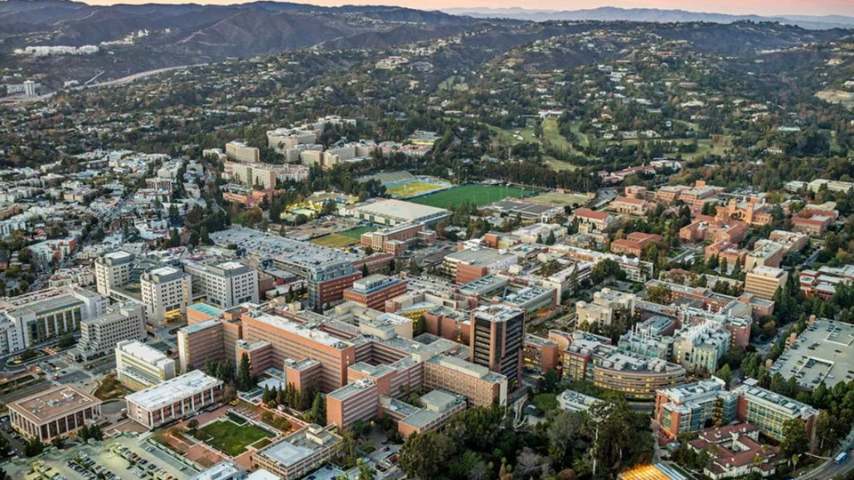 aerial of UCLA campus including medical center