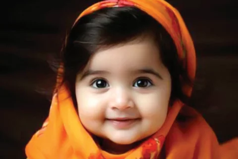 Baby in orange